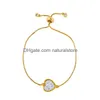 Charm Bracelets 18K Gold Rainbow Zircon Diamond Bracelet Pl String Adjustable Crown Heart Cross Women Fashion Jewelry Will And Sandy D Dhxfn