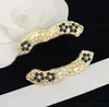 20style 18K Gold Plated Letters Brooches Women Luxury Designer Lady Crystal Pearl Brooch Pins Metal Jewelry Accessories