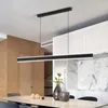 Kolye lambaları minimalist modern basit nordic stüdyo tasarımcısı lamba çubuğu yemek odası masası bir kelime uzun avize
