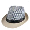 Berets Summer Men Men Fedoras Hat Женский солнцезащитный крем маленький соломенный джентльмен для пляжа Travel Panama Topper