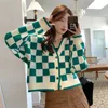 Tricots pour femmes Tees Cardigan Femmes Plaid Pull Court Preppy Rétro Jeunesse Doux Cool Streetwear Mode Mujer Casual Design Ulzzang Teens Automne 230725