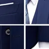 Trajes de hombre Blazers Hombres Blazers Set Boda 3 piezas Elegante 2 Traje de lujo Pantalones de abrigo completo Diseño Último chaleco Business Slim Fit Chaqueta Pantalones 230725