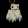 Rapper Luxury Custom Vvs Iced Out d Colour Baguette Moissanite Diamond Numbers Pendant Charm 925 Sterling Silver