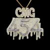 Rapper Luxo Personalizado Vvs Iced Out Cor Baguette Moissanite Diamante Números Pingente Charm Prata Esterlina 925