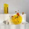 Vases Acrylique Transparent Vase Ornement De Fleur D'eau Jaune