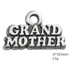 Antik silverpläterad mormor charm familj älskar hänge andra anpassade smycken180h