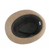 Berets Summer Men Men Fedoras Hat Женский солнцезащитный крем маленький соломенный джентльмен для пляжа Travel Panama Topper