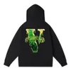 Vlone Hoodie Mens Tasarımcı Hoodies Friends Mektup Baskı Tees Big V Erkek Kadın Kısa Kollu Hip Hop Stil Siyah Beyaz Turuncu Tshirts Vlone Tees S-3XL Mavi