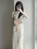 Abbigliamento etnico Donna Verde Floreale Migliorato Cheongsam Abito vintage a maniche corte di alta qualità Slim Elegante Costumi casual Qipao S a 2XL