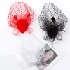 Feminino Retrô Feather Wave Net Fios Chapéu Noiva Elegante Hairpin Net Hats Half Face Cover Chapéus Festa de Casamento Acessórios para o Cabelo