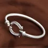 Luckyshine 6 Stück einzigartige antike weiße Zirkonia 925 Sterling Silber offene Armreifen Russland Australien USA Armreifen Armbänder Jewelr3008