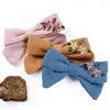 Accessoires cheveux coton nœuds bébé fille pince broderie pinces à cheveux enfants princesse côté épingle couleur bonbon épingles à cheveux hiver 2 pièces