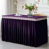 Table Skirt Pleated Flannel Wedding With Cloth Cover Skirting For El Party Banquet Decor