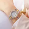 Zegarki dla kobiet zegarki na nadgarstki Gold Watch Watch Women Crystal Diamond zegarki ze stali nierdzewnej Srebrny zegar Kobiet Montre Femme 230725