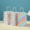 Geschenkpapier 12 Stück Regenbogen-Kraftpapier-Geschenktüten Alles Gute zum Geburtstag Festival Party Kekse Süßigkeiten Verpackungsbox Babypartybevorzugungen Lieferungen 230725