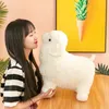 Plush Dolls Kawaii Simulation Curly Goat Plush Toy White Sheep Home Decoration Accompany Pp Cotton Filling Holiday Kids Gifts 230725