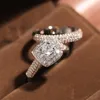 Cluster Rings S925 Silver Sterling Natural 2 S Diamond Jewelry Ring For Women Men Bridal Set Anillos De Gemstone Box Girl Bizuteria