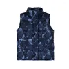 Kvinnors västar 2023 Autumn Winter Down Cotton Vest Kvinnor Klädtryck Dragkedja Kort ärmlös jacka Kvinnlig västrockar Chaleco Mujer