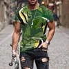 Herr t-skjortor sommar tropiska djungel djurmönster 3d tryck t-shirts män kvinnor mode streetwear tee casual short hylsa