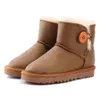 Australien australiska klassiska varumärke mini snö uggs stövlar vinter kvinnor män brun ankel päls full fluffig pälssatin ull fårskinn äkta läder usa gs 585401