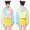 Heren Hoodies Sweatshirts Contrast Kleur Capuchon Truien Koreaanse Ster Vrouwen Y2k Patchwork Lange Mouwen Losse Zoete Sudadera Crop Tops Preppy 230725