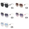 Brand Metal Frame Solglasögon Fashion Gradient Lenses Män Kvinnor Square Designer Sun Glasögon UV Protection Eyewear