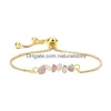 Braccialetti con ciondoli Bracciale con pietre di ghiaia Ghiaia Regolabile Catena in oro naturale Reiki Gioielli di moda semipreziosi Regalo per donne Drop Delivery Dhydg