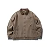 Mensjackor Taktisk jacka Autumn Winter Vintage broderad designrock American Street Cargo Baseball Uniform Loose Motorcykel Topp 230726