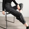 Kvinnors jeans trendiga trevliga vårkvinnor plus storlekar byxor hög midja ankel längd byxor kvinnlig tvättad rippad tunn denim