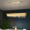 Hängslampor matsal svart ljuskrona modern kristalllampa bar kök ö led hängande hem dekoration interiör belysning fixtur