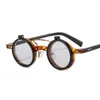 Sonnenbrille 23 runder Rahmen Punk Double Layer Flip für Männer und Frauen Motorrad Trend personalisiert