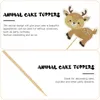 Cake Tools 24 Pcs Party Toppers Cupcake Ornaments Baby Decor Decoration Jungle Animals Forest Shape Ingredients Picks