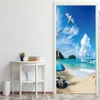 Sculptures Seaside Scenery 3d Pvc Selfadhesive Door Sticker Sea Beach Mural Poster Home Decoration Decal Porch Natural Landscape Wallpaper