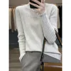 Blusas femininas suéter de lã malha com decote em O pulôver outono e inverno fashion jumper de manga comprida roupas de cima