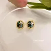 Stud Earrings South Korean Fashion Jewelry Imitation Pearl Crystal Round Temperament Design Mixed Color For Women.