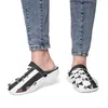 Sapatos personalizados diy chinelos masculinos femininos branco e preto sinal de seta tênis 36-48