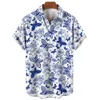 Camisas casuais masculinas verão cabeça de caveira estampado em 3D camisa havaiana retrô 5xl vestido grande manga curta confortável respirável 230726
