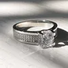 Cluster Rings Genuine 925 Sterling Silver 1 Diamond Jewelry Ring Fine Anillos De Engagement per le donne con scatola