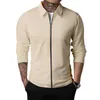 Giacche da uomo Uomo Slim Slim Cardigan da esterno Autunno Casual Sport Cerniera Manica lunga Risvolto Cappotti bianchi