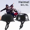 Capacetes de motocicleta meio capacete estilo alemão retrô personalidade verão rosto aberto cruzador scooter chopper para homens mulheres249o