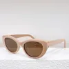 Oval Cat Eyes Okulasy okulary okulary Panie Projektanci Brązowe okulary przeciwsłoneczne Nowoczesne damy Designer Shades Gafas de Sol Para Ojos de Gato Luksusowy projektant 115