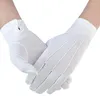 Gants jetables Polyester à trois glutens Nylon blanc Examen de l'étiquette Boucle de protection de l'assurance du travail des soldats