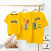 Roupas Combinadas para Família Pai Mãe Filha Filho Roupas Infantis Roupas para Bebê Moda Desenhos Animados T-shirt Verão Mãe Pai e Eu Família Olhar Roupas Combinadas 230725