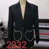 Vrouwen Pakken 2023 Blazer Mode Luxe Diamanten Liefde Pocket Midi Lengte Jasje Hemdje 3 Stuks Sets Y3632