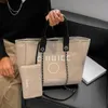 Luxe strandtas voor dames Enkele schoudertas Canvas designer tas Boodschappentas Luxe handtas Linnen crossbodytas met grote capaciteit Reistas Handtas