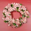 Kwiaty dekoracyjne symulacja świąteczna pierścień róża różana nadciąga fałszywa dekoracja drzwi kwiatowych wieniec na ścianie ślub