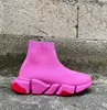 2023 Toppkvalitet Hastighetstränare Sockor Skor för män Kvinnor Triple Black White Red Casual Shoes Fashion Designer Sneakers Ankel Boot 6y
