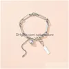 Charm Bracelets Metal Ball Square Tag Bracelet Hip Chains Bangle Cuff For Women Men Fashion Jewelry Will And Sandy New Drop Delivery Dhwea