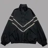 Herrenanzüge Blazer 2023 Männer Hip Hop Streetwear Reflektierende gestreifte Jacke Mantel Reißverschluss Up Windjacke Harajuku Dünne Sport Schwarz Blau 230725