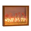 Nachtverlichting Tulp Ornament Materiaal Tas Handgemaakte Eeuwige Fotolijst Bloem Home Decor Warm Licht Slaap Verjaardagscadeau